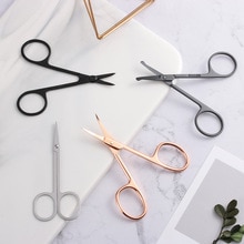 Tijeras de maquillaje de acero inoxidable de 1/2 Uds. Para recortar el pelo de la nariz herramientas para quitar el pelo de la ceja