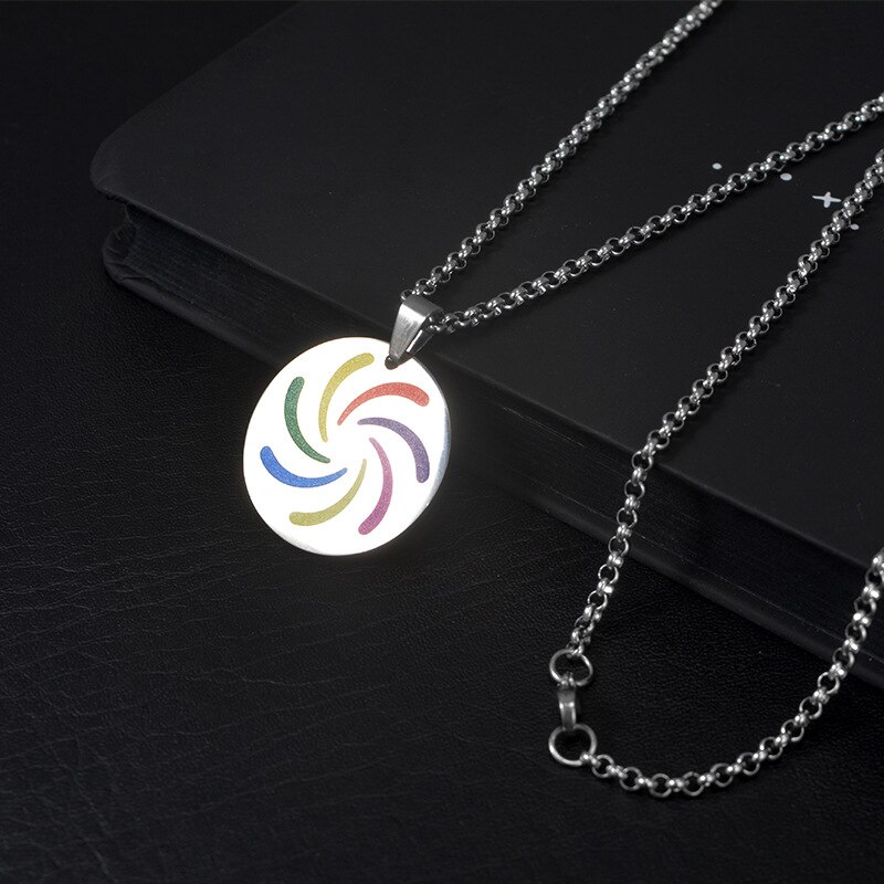 Regenboog Gay Pride Lgbt Rvs Driehoek Ketting Vrouwen Vriendschap Kettingen Mannen Hanger Sieraden: XLH014604