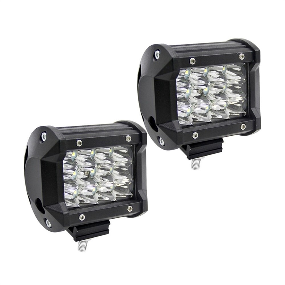 4 Inch Tri-Row LED Car Work Light Bar Spotlight 12V 24V 6000K For 4x4 4WD Offroad SUV ATV Truck Lorry Wagon: 2 pieces