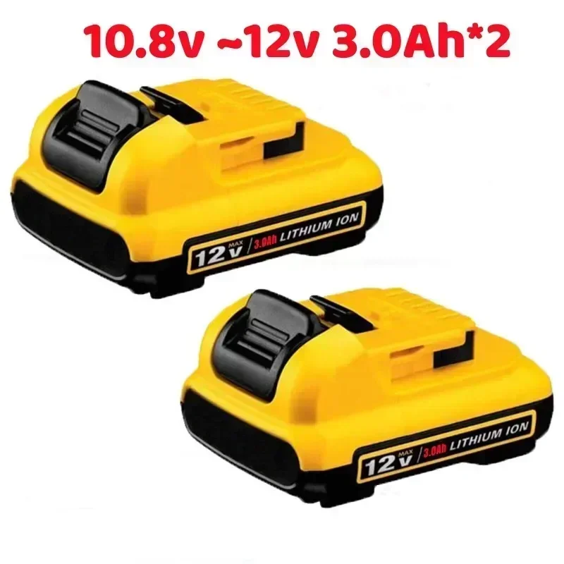 Reemplazo de batería de iones de litio Max 3,0Ah 10,8 V 12V para baterías recargables DeWalt DCB120 DCB123 DCB122 DCB127 DCB124: Beige