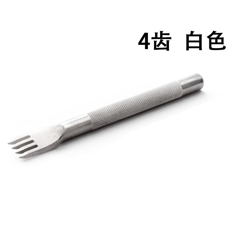 Practical Leather Punch Tool 2/4 Prong Wallet Bags Belts Leather Punching Tools Durable Leather DIY Craft Carving Tool: Silver4Prong