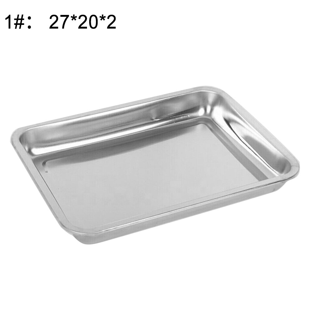 Stainless Steel Rectangular BBQ Grill Fish Baking Tray Biscuit Bread Cake Baking Plate Pan Kitchen Cooking Supplies: 1
