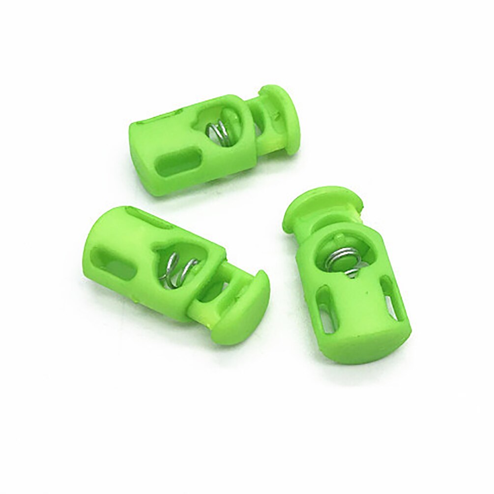 50Pcs Candy Colors Cord Lock Single Hole Drawstring Spring Cord Stopper For Paracord Garment Shoelace Rope Parts: light green