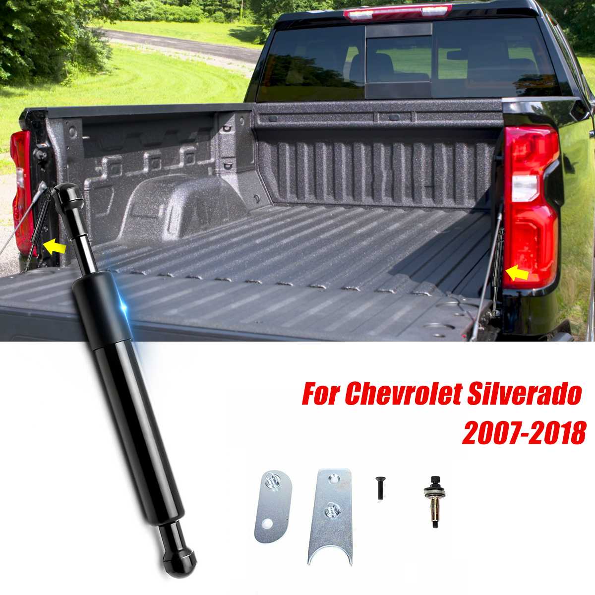 Black Rear Liftgate Tailgate Slow Down Shock Trunk Gas Strut Lift Supports For Chevrolet Silverado 2007 Tail Strut Damper