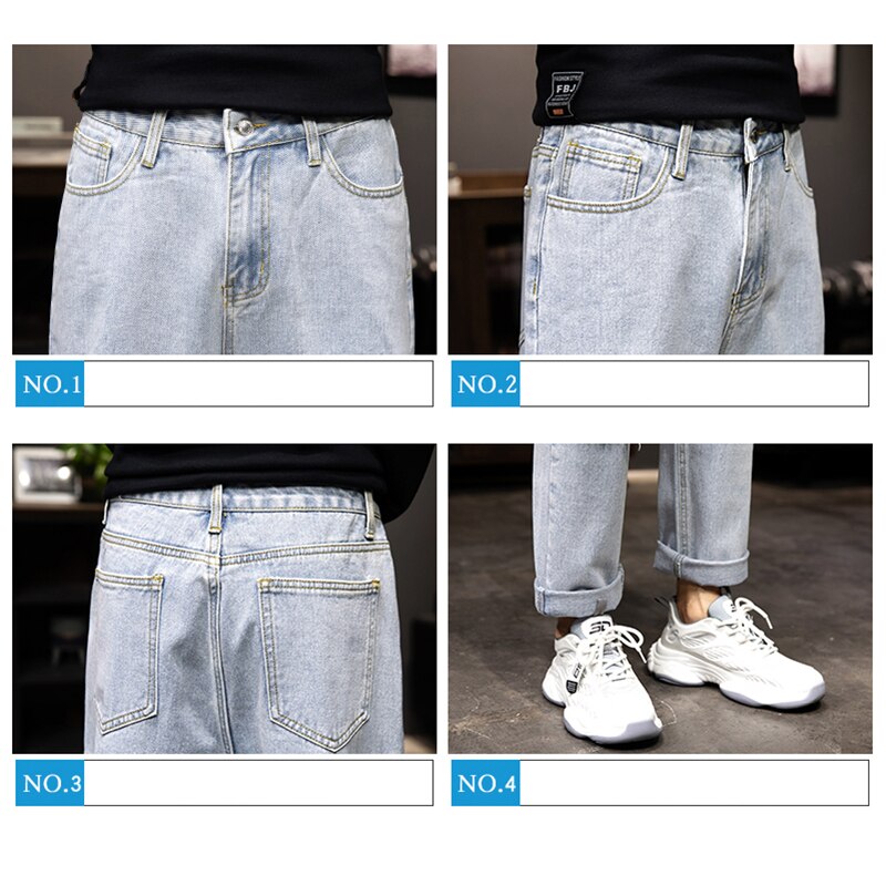 Jean déchiré homme droit jean large droit le jean pour homme Winter2020