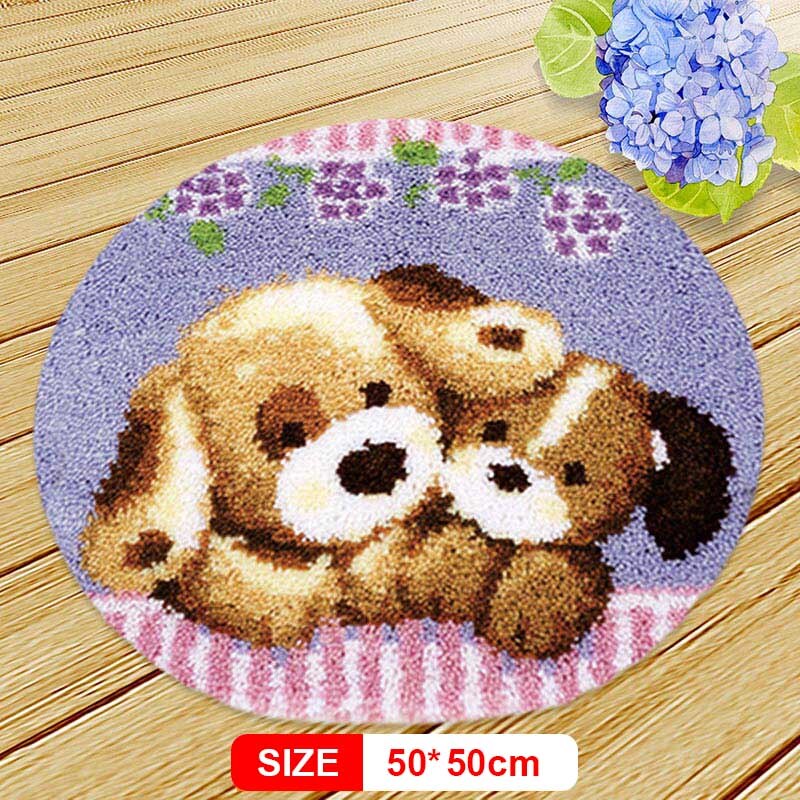 Animal Series Latch Hook Rug Kits Dogs 3D Segment Embroidery Pillow Wool Cross Stitch Carpet Embroidery DIY Latch Hook Pillow: DTX057