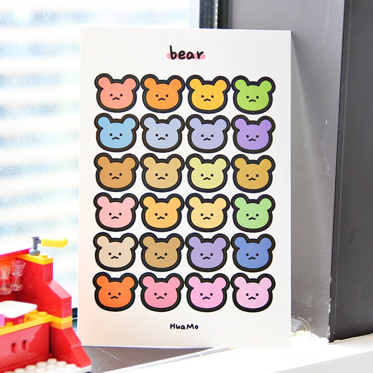 Autocollant de gâteau griffe de chat style coréen | Étiquette murale créative pour sceau enveloppe de téléphone, sac ours amour, bricolage: B