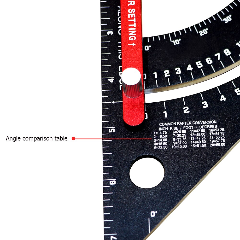 Aluminum Alloy 2-in-1 Folding Triangle Squares Ruler Positioning Angle Marking Measuring Gauges Metric Angle Protractor