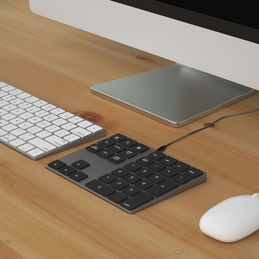 34 Toetsen Keypad Numeriek Toetsenbord Bedraad Toetsenbord Mini Digitale Toetsenbord Voor Imac/Mac Pro/Macbook/Macbook Air/Pro Laptop Pc
