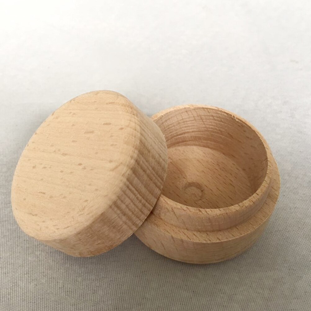 Round Wooden Box Mini Wrap Storage Wedding Ring Jewelry Trinket Box Wood Storage Container Case