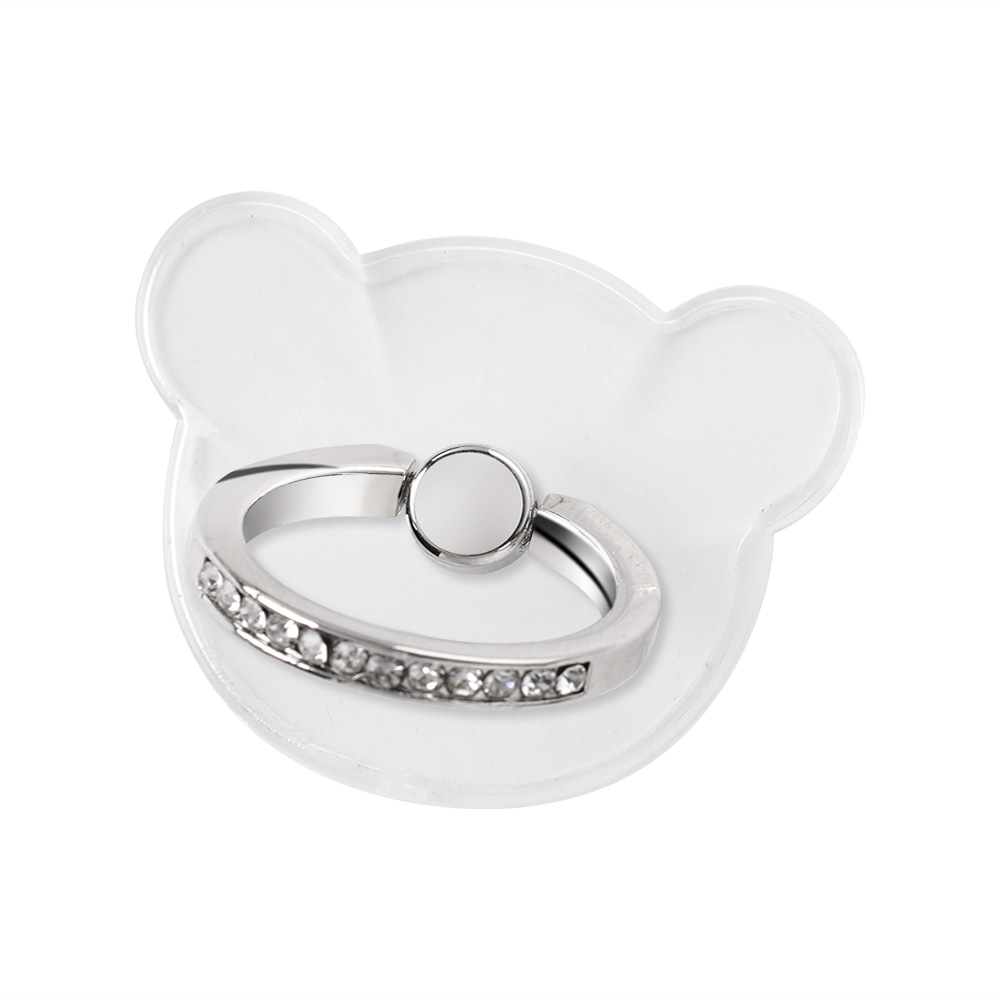 Transparante Vinger Ring Houder Diamond Ring Phone Stand Houder Voor Gsm Vinger Grip Draaibaar Telefoon Ondersteuning Mount Accessoire: Roze