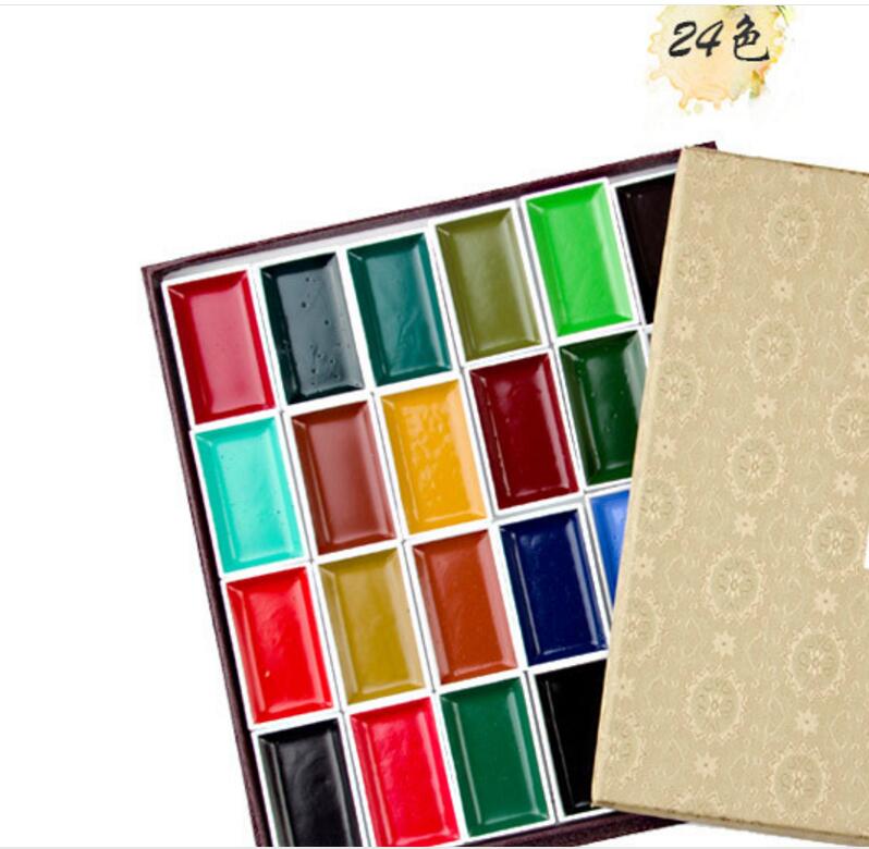 12/18/24/35/48 farver pigment solid akvarel maling sæt akvarel pigment sæt kunst forsyninger tegne forsyninger: 24 farver