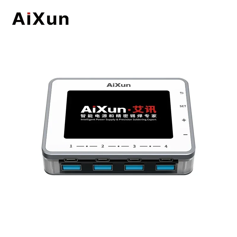 JCID AIXUN PF26 Intelligentes Mehrkanal-Schnellladegerät, 8-Hafen-USB-Digitalanzeige, Blitz QC 3.0, 260 W, SchnellladestationHub: Gold
