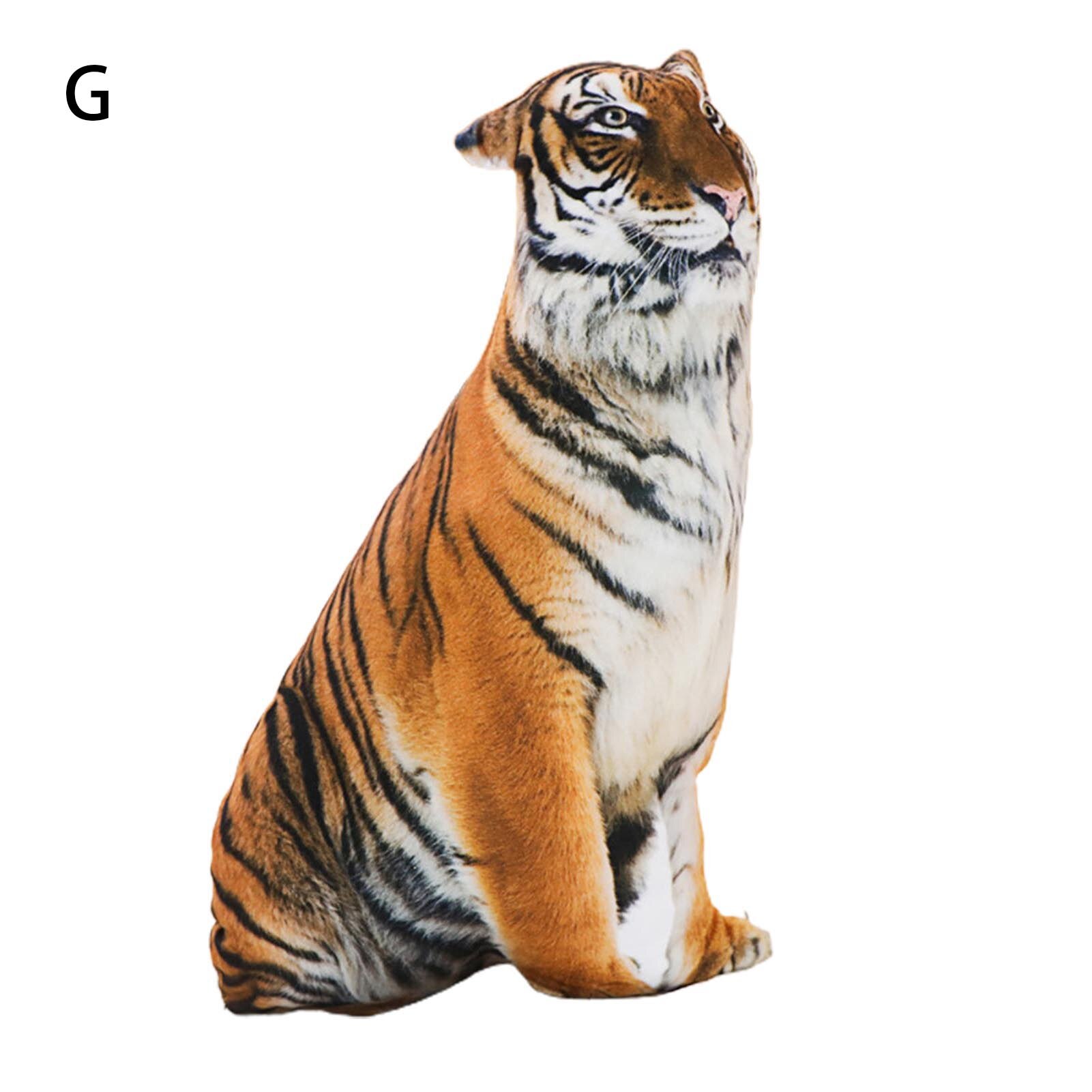 Realistic Animal 3D Pillow Tiger Soft Plush Toy Double-sided Printing Cat Doll: G