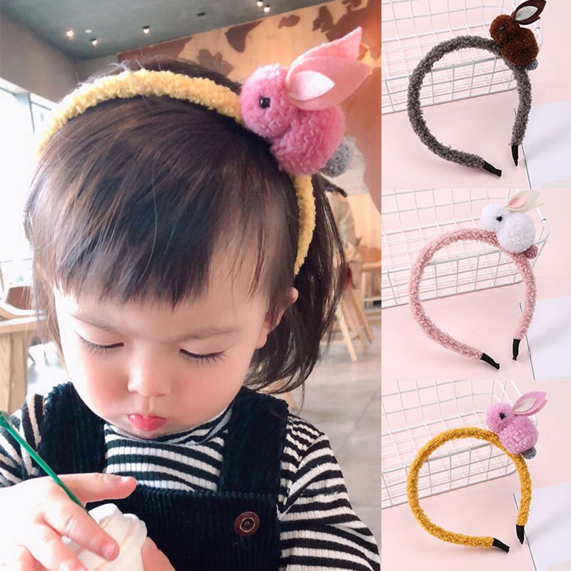Sød kanin børn baby pandebånd plys børn hårbånd til babypiger gummibånd hårspænder hårbånd baby hår tilbehør