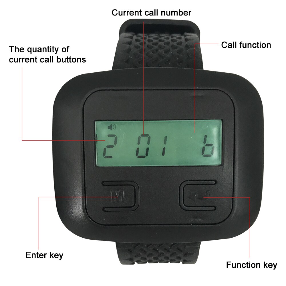 JINGLE BELLS 6 call button+1 watch pager wireless calling systems for restaurants waiter call button hotel waiter calling system