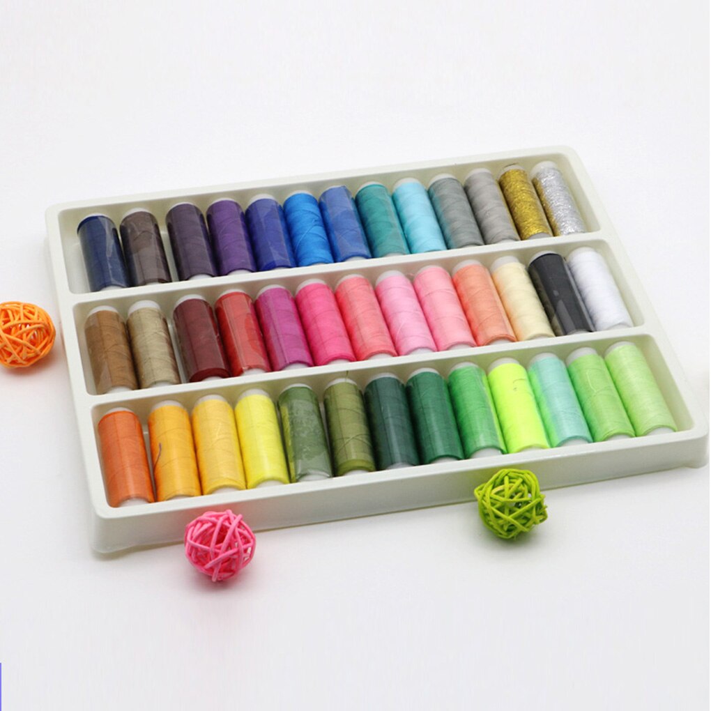 39Pcs Color Random Sewing Thread Polyester Sewing Thread Spool Set DIY Manual Embroidery Tools