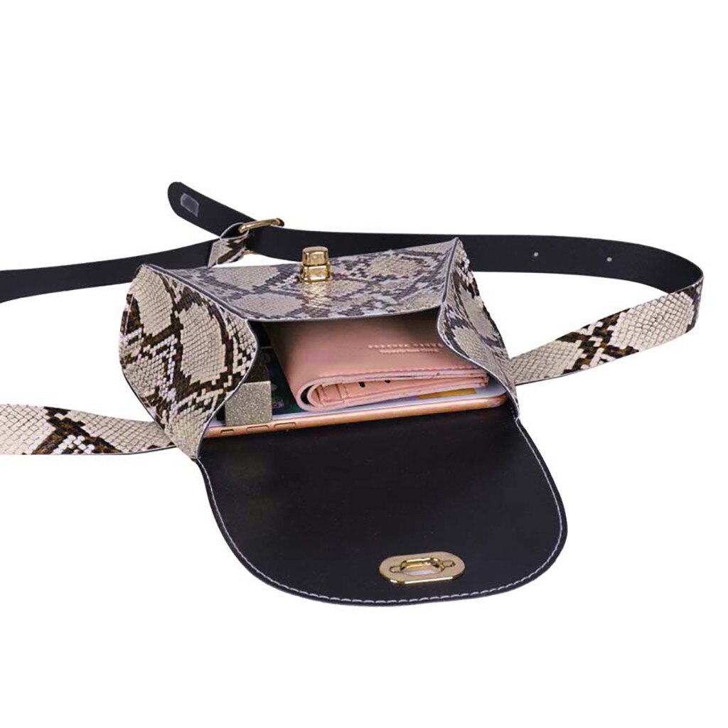 fanny Packung Geldbörse Serpentin Taille Tasche Frauen Lagerung Tasche Brust Tasche Schlange Kreuz Wilden Schulter Bote Tasche bolsa