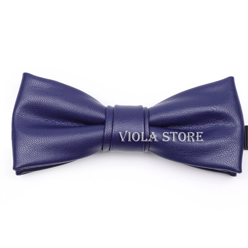 Cool PU Leather Bowtie Solid Classic Beige Pink Vintage Brown Red Green Blue Men Women Nightclub Party Butterfly Accessory: 04