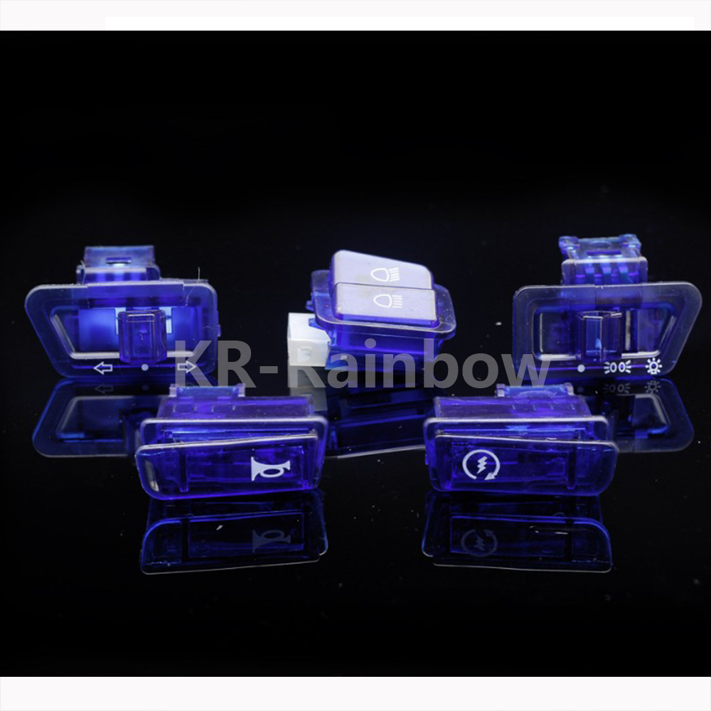 6 farver  gy6 kontakter 50cc 125cc 150cc knallert scooter hoved lys horn dæmper sving starter enkelt kontakt knap 5 stk.