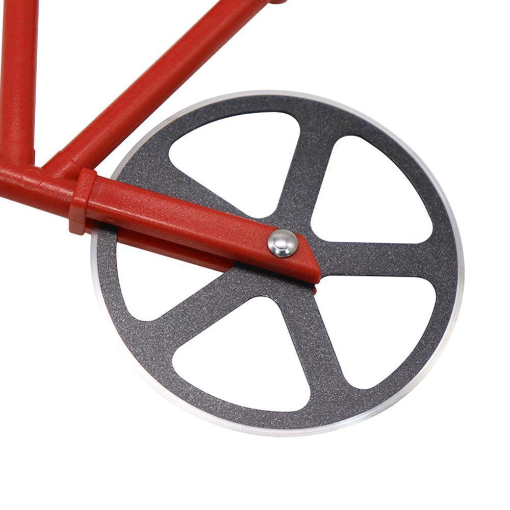 Rustfri stål pizzakniv tohjulet cykelværktøjskærer skærecykel rund form pizzaknive pizzakniv pizz  f0 f 4