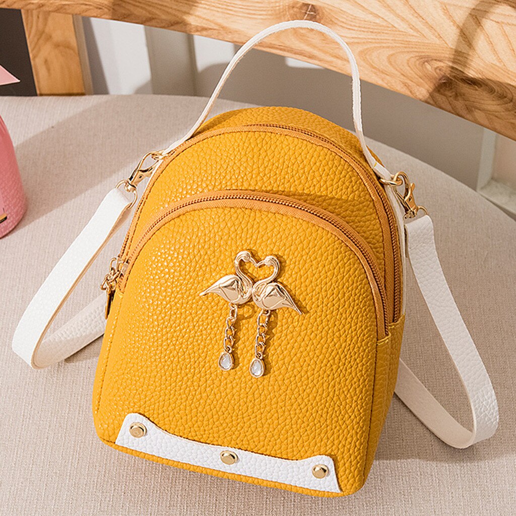 Aelglacial dames coton lin sac à bandoulière mignon sac à dos grande capacité sac étudiant sport sac à dos cartable: Jaune