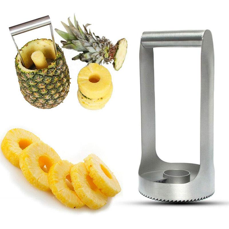 Extractor de piña en forma de corazón, herramienta de cocina sencilla, cortador de frutas de acero inoxidable, pelador de piña para tienda y hogar, 1 unidad