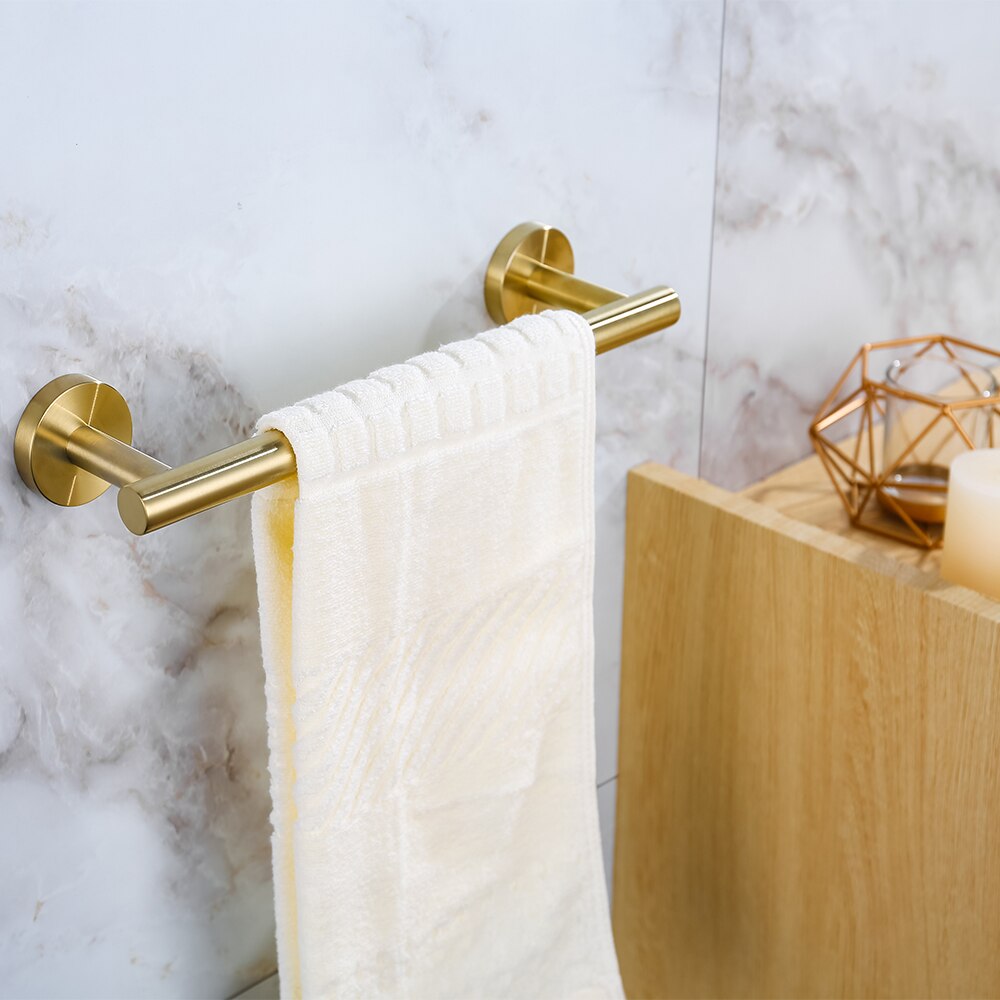 Złoto szczotkowane akcesoria łazienkowe zestaw uchwytów wieszak na ręczniki wieszak na papier toaletowy wieszak na ręczniki wieszak ścienny ze stali nierdzewnej.: Tower Bar