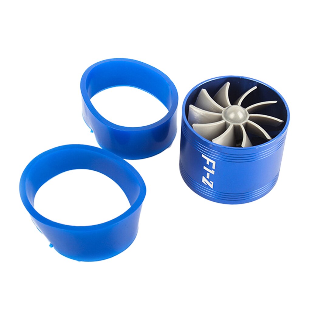 Universal Air Intake Turbo Turbocharger Fuel Gas Saver Fan Black Red: Blue
