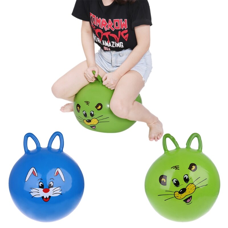 18\&quot; Cat Ear Inflatable Jump Ball Hopper Bounce Retro Ball With Handle 77HD