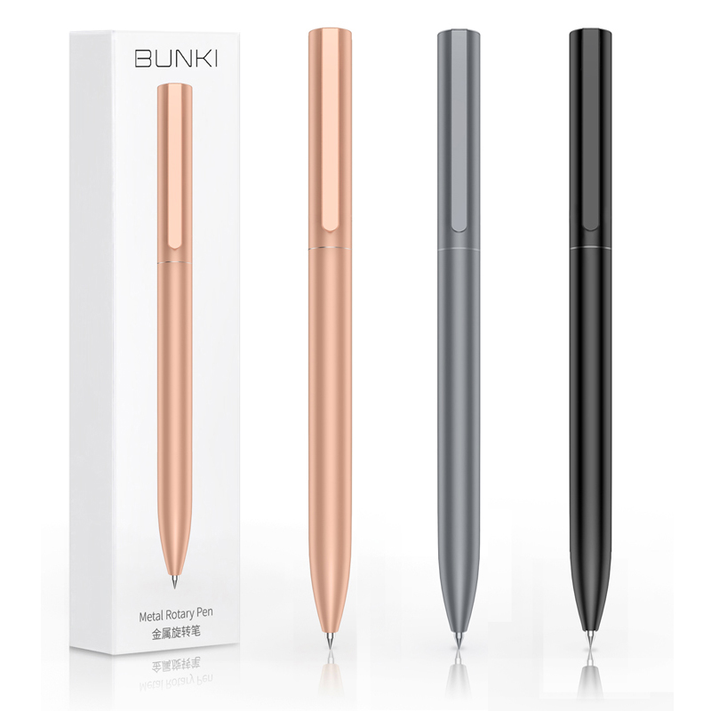 BUNKI-Metallschildstift, Kugelschreiber, Signierstift, 0,5 mm Gel PREMEC, glatte Nachfüllung der Schweiz, schwarze Tinte, Büro, Schule, Schreibstift, BK0100