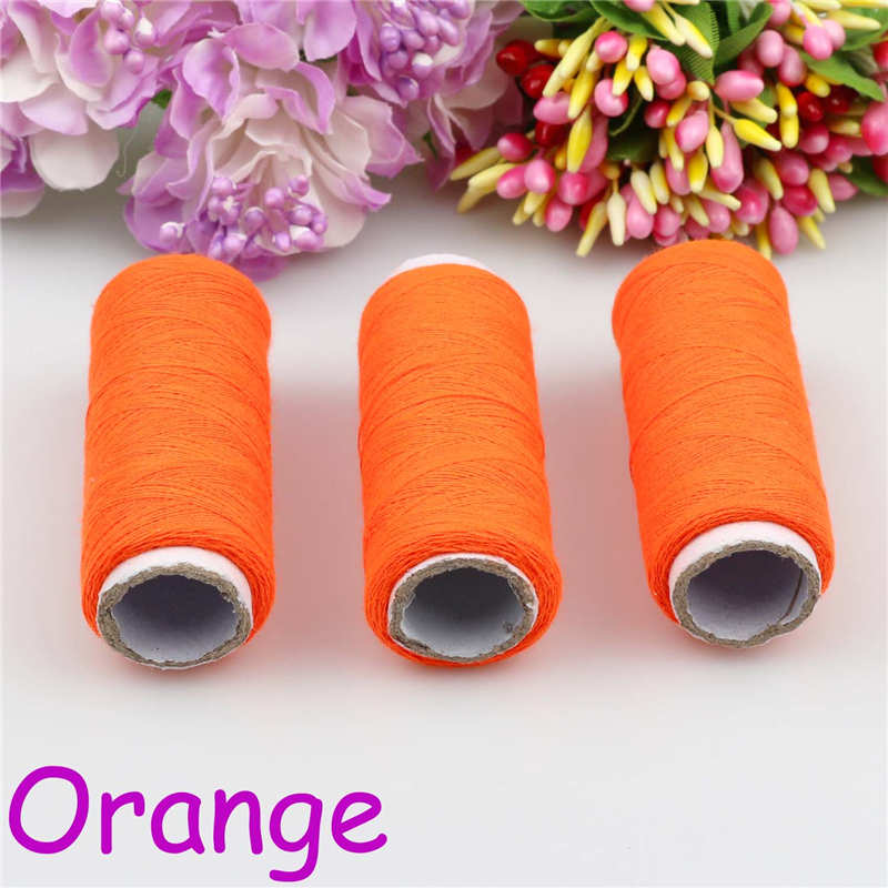 Orange-Juego de Herramientas para coser, kit de herramientas para coser, hilo de poliéster de 300m, 2 uds.