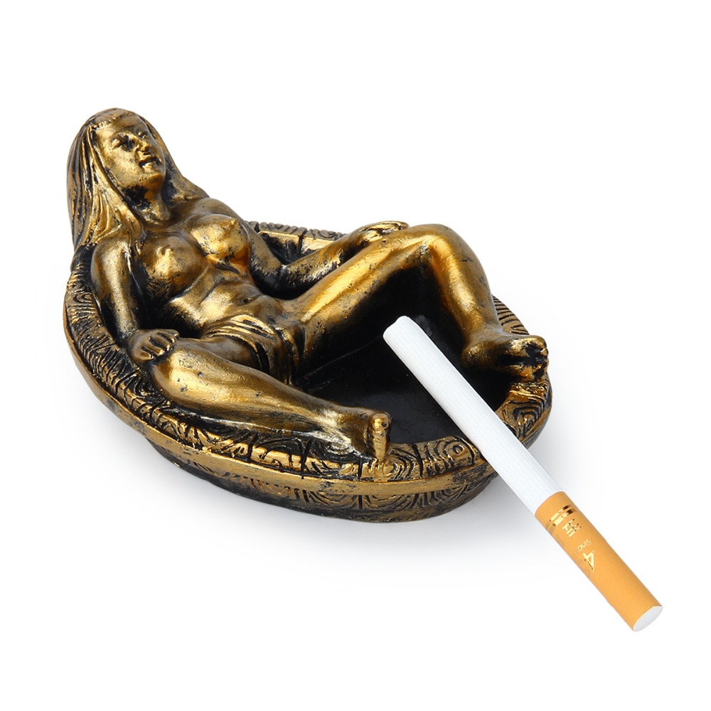 Retro Beauty Ashtray Naked Resin Women S Resin Bath Statue Ashtray Halloween Easter Bar Decor