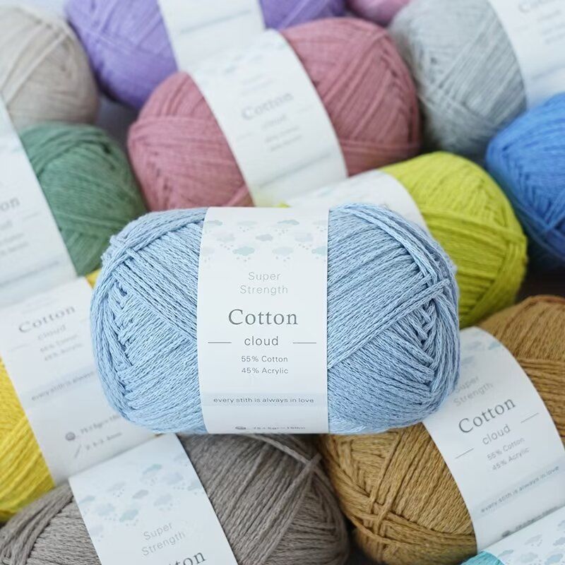 1mm Round Hollow Cotton Yarn Pure Cotton Genuine Cotton Hand Woven Yarn DIY Crochet Bag Crochet Yarn Knitting Thread