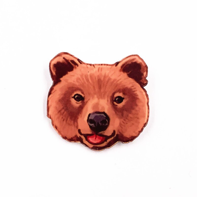 1Pcs Olieverf Creatieve Icoon Broche Leuke Dier Pin Acryl Panda Varken Hond Badge Voor Kids Beloningen Zak Hoed sjaal Decoratie: Goud
