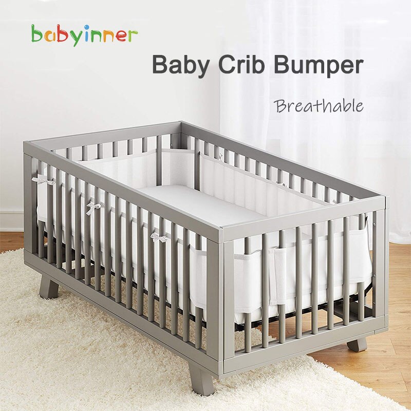 Babyinner 2 Teile/satz Baby Krippe Stoßfänger Atmungsaktives Gittergewebe Sommer Kopf Schutz Anti-kollision Haut-freundliche Zaun Baby Dekor kinderbett Gesetzt