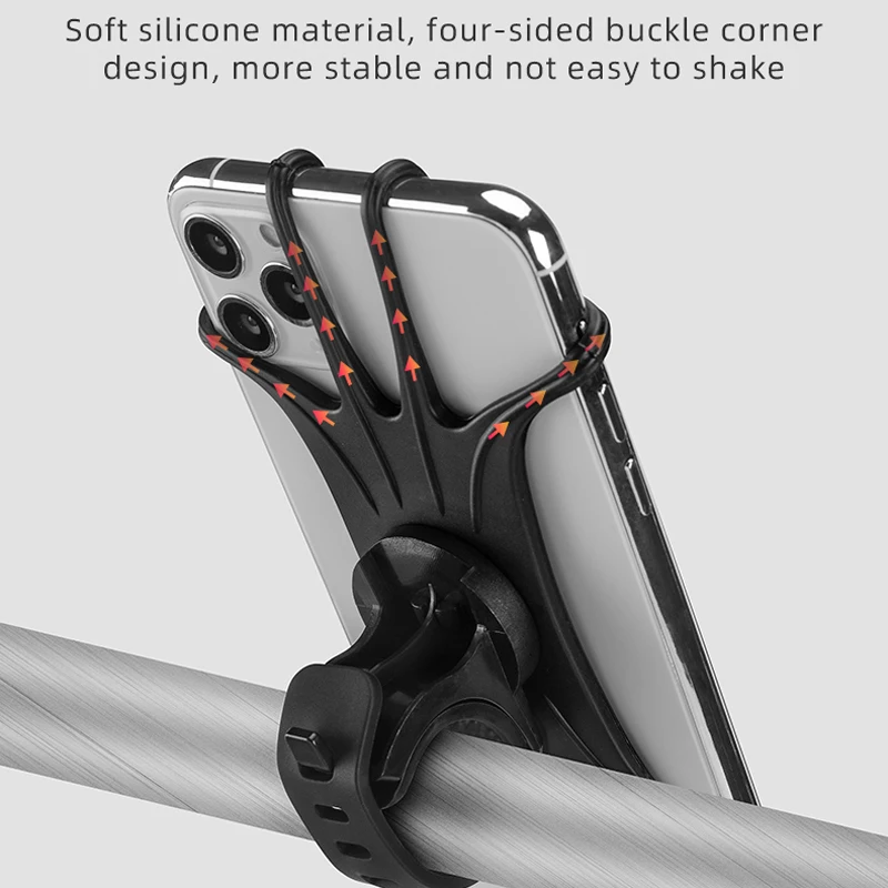 ROCKBROS Fahrrad-Handyhalter, elastisch, Silikon, verstellbar, für Fahrrad, praktisch-Ständer, Radfahren, Fahrrad, praktisch-Halterung, Unterstützung