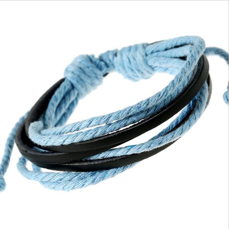 Boheme håndvævet læder armbånd retro mænd og kvinder vilde flerlags armbånd punk stil personlighed armbånd navn armbånd: B1120-10