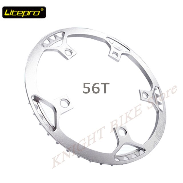 Litepro ultralet 130 bcd 45t 47t 53t 56t 58t a7075 alu bmx kædering foldecykel bmx kædehjul cykel kranksæt tand: 56t sølv