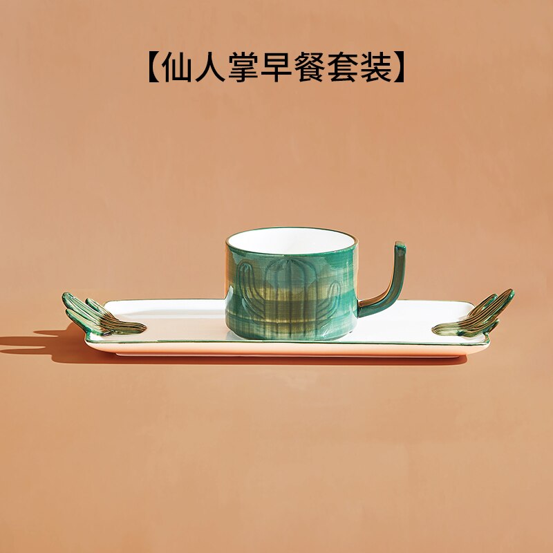 Ceramic Coffee Cup Mugs Cute Porcelain Eco Friendly Utensil Tea Cup Saucer Reusable Tazas Cafe Kitchen Supplies DF50BD: 2 pcs