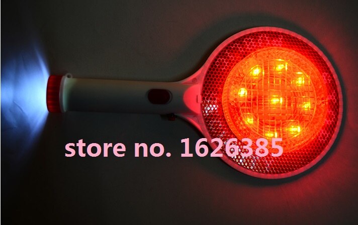 LED rechargeable parking warning signs handheld traffic stop word cards traffic baton indicator light