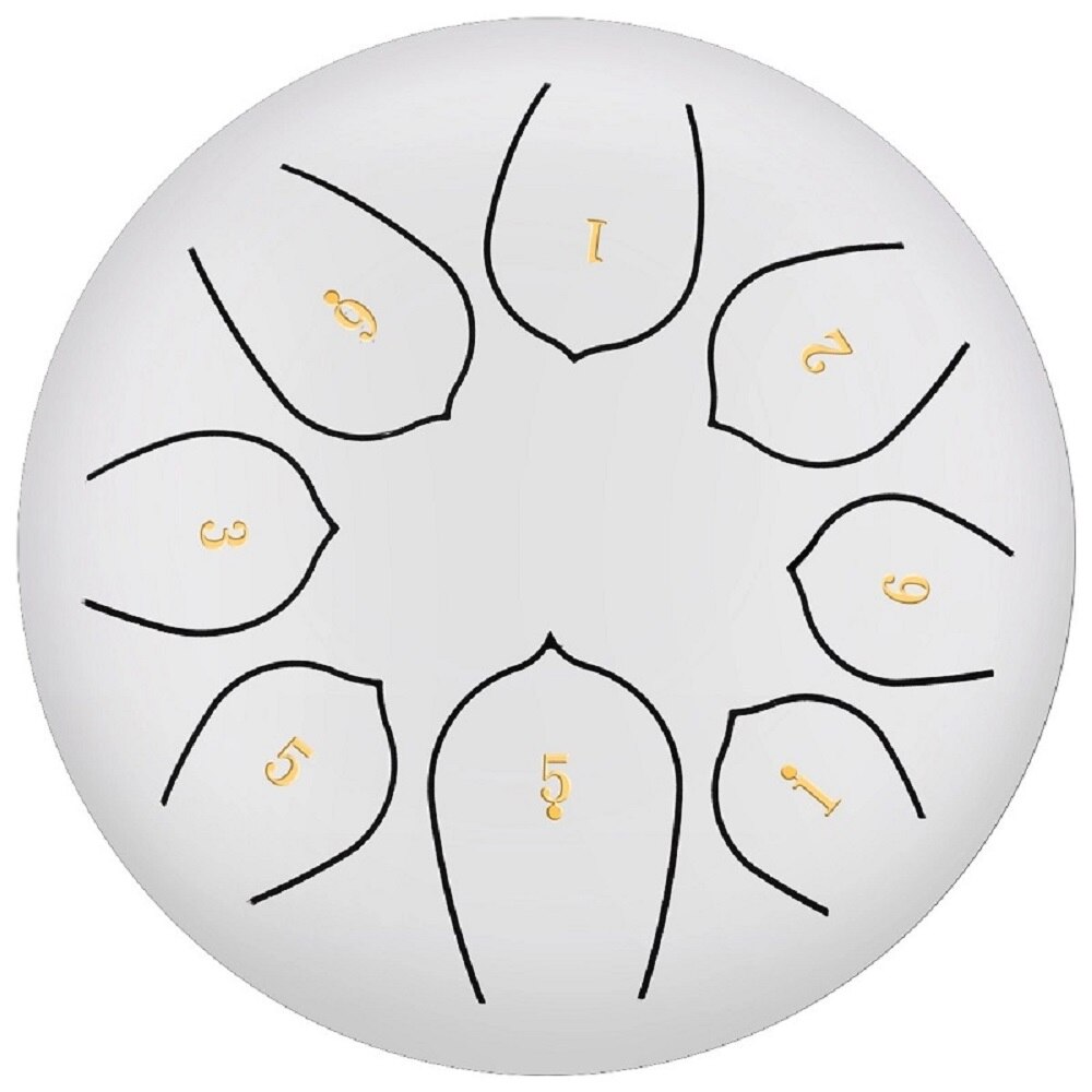 8inch Tongue Percussion Drum Handpan Instrument Purify Your Mind and Soul Musical Instruments: White