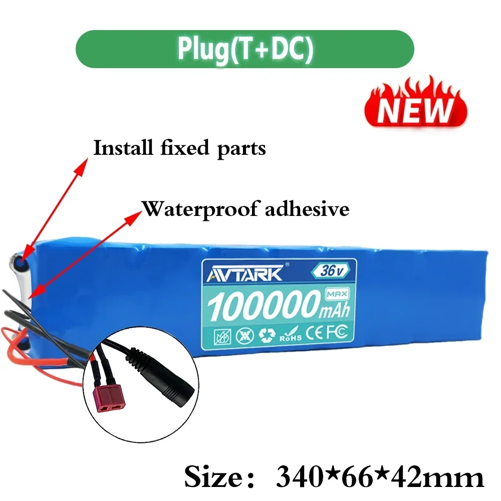 Original 10S3P 36V 100000mAh 36v Electric Scooter Battery Pack 18650 Lithium M365 Electric Scooter 36v Battery Scooter: Blue