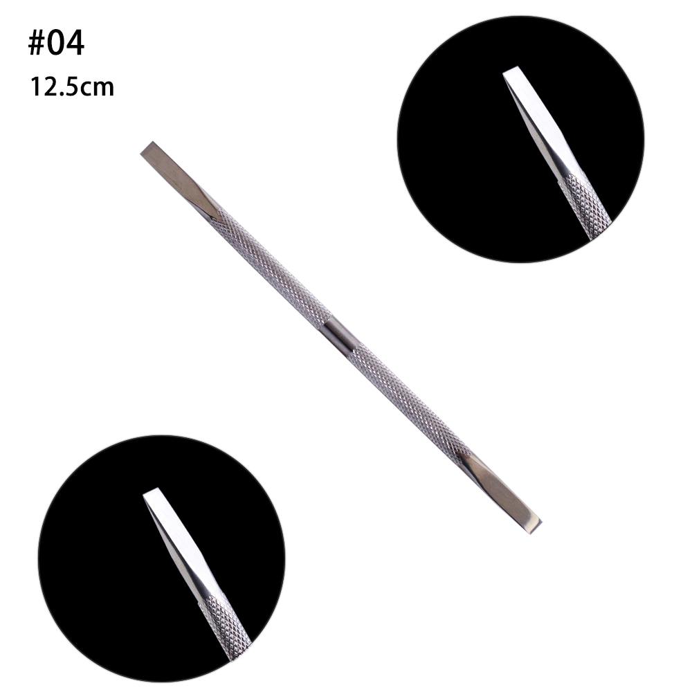 Cuticle Pusher Stainless Steel Nail Stick Cuticle Remover Gel Polish Manicure Nail Cleaning Pedicure Tools FB01-09: 04