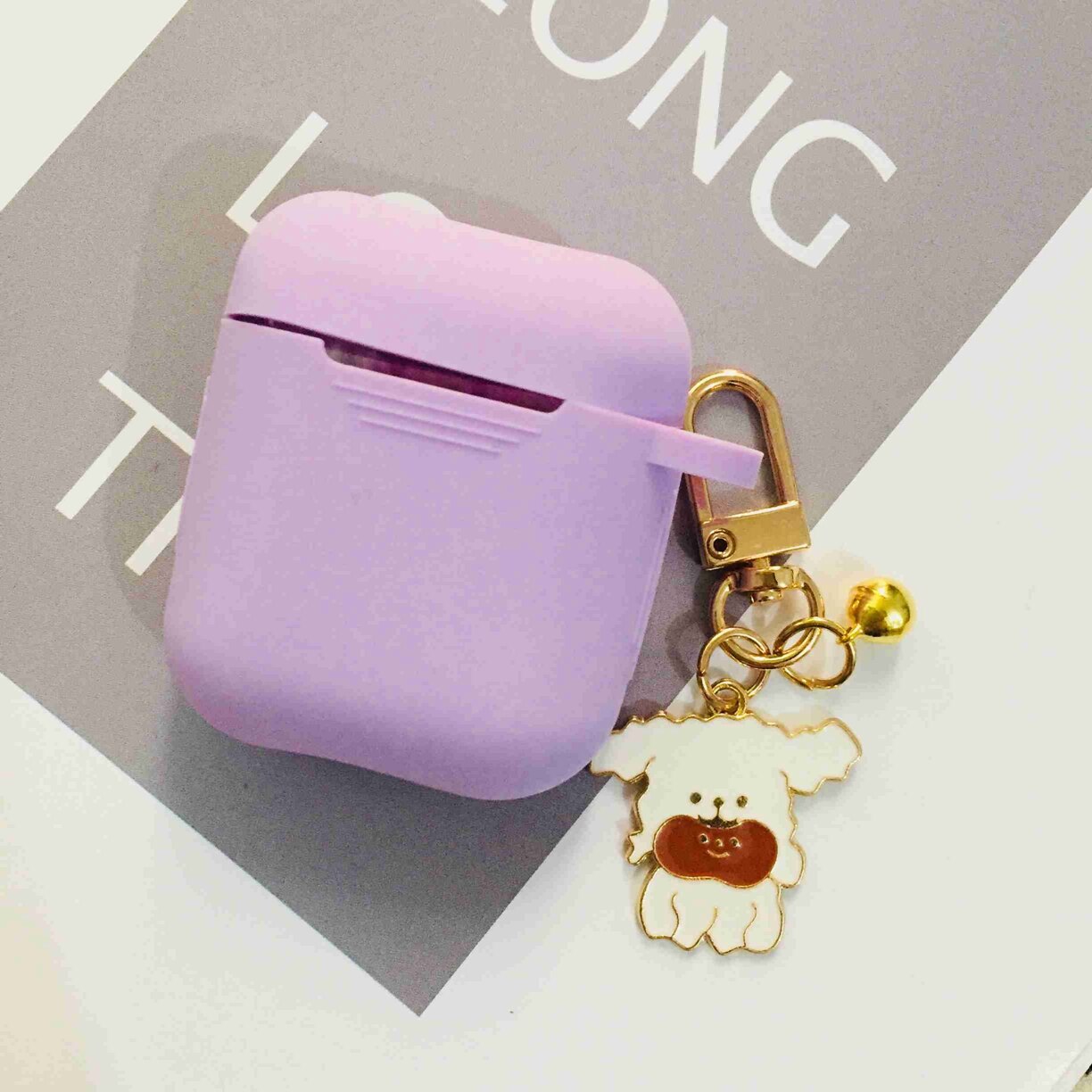 Per AirPods 2 Caso Corea del Simpatico Orso Del Fumetto di Caso di aria baccelli di lusso Fiore Portachiavi Auricolari In Silicone per il Caso di apple air baccelli copertura: BA12
