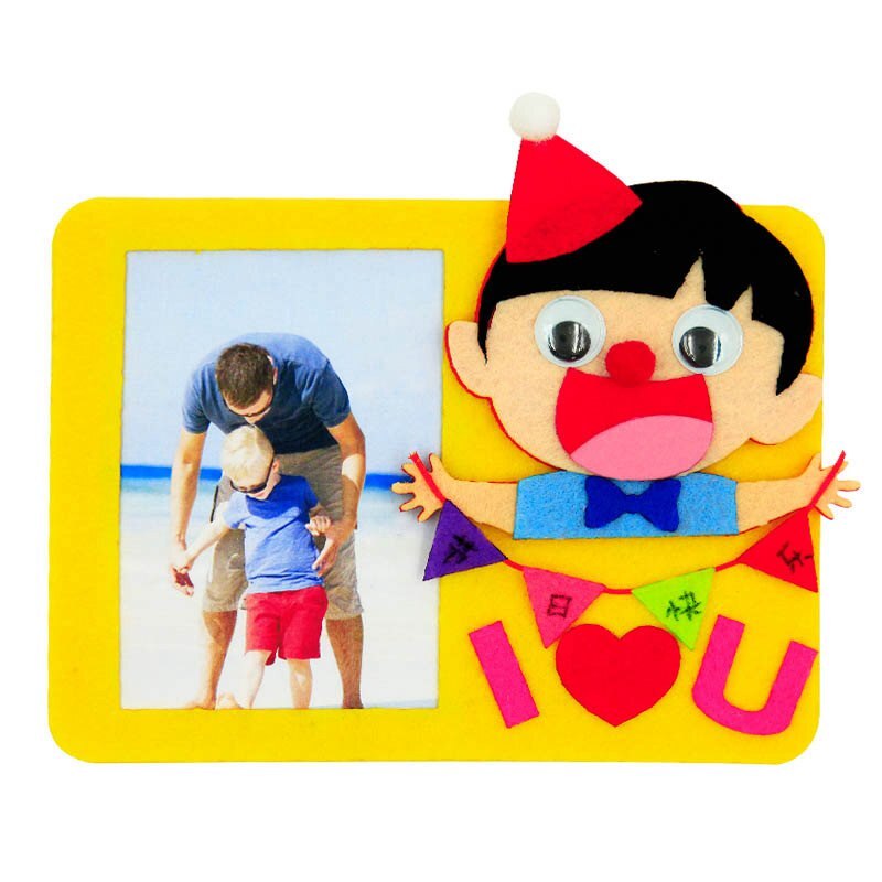 Fotolijst Maken Van Vilt 4 Ontwerpen Vilt Materiaal DIY Pakket Naaien Ambachtelijke Kunst Handwerk Voelde Applique Ornament Kit Voor kinderen: Design B