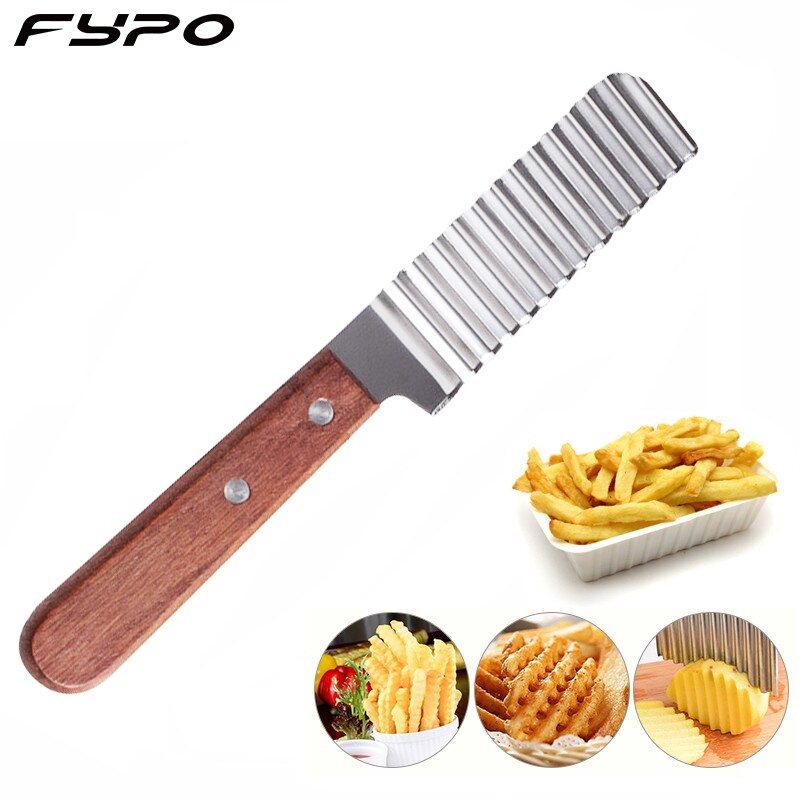 Affettatrice di patatine fritte coltello ondulato di patate in acciaio inossidabile coltello ondulato coltello ondulato taglierina di patate friggitrice accessori da cucina