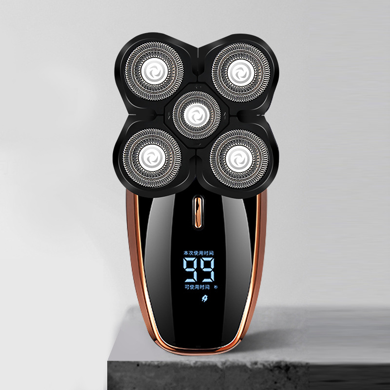 Rasoir électrique multifonction 5 en 1 pour hommes, Rechargeable, lavage à cinq lames, rasoir de tête, tondeuse à barbe, barbier