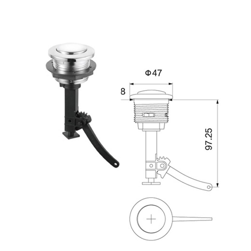 WDI B5069 Button Toilet Single Button Flush Toilet Seat Tank Valve WC Single Lever Bathroom Toilet Water Switch