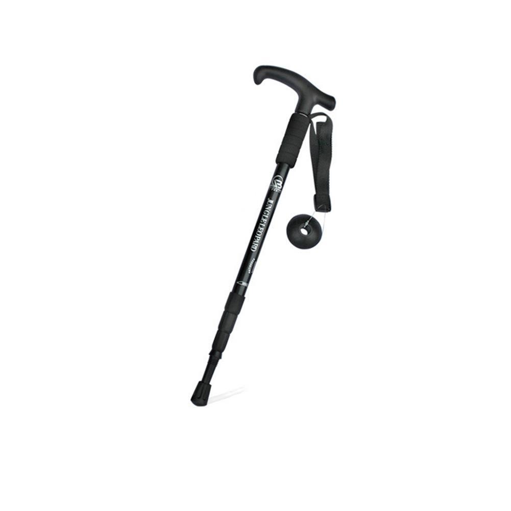 Anti-chok nordic walking sticks teleskopiske vandrestave ultralette vandrestokke med gummispidsbeskyttere: Sort